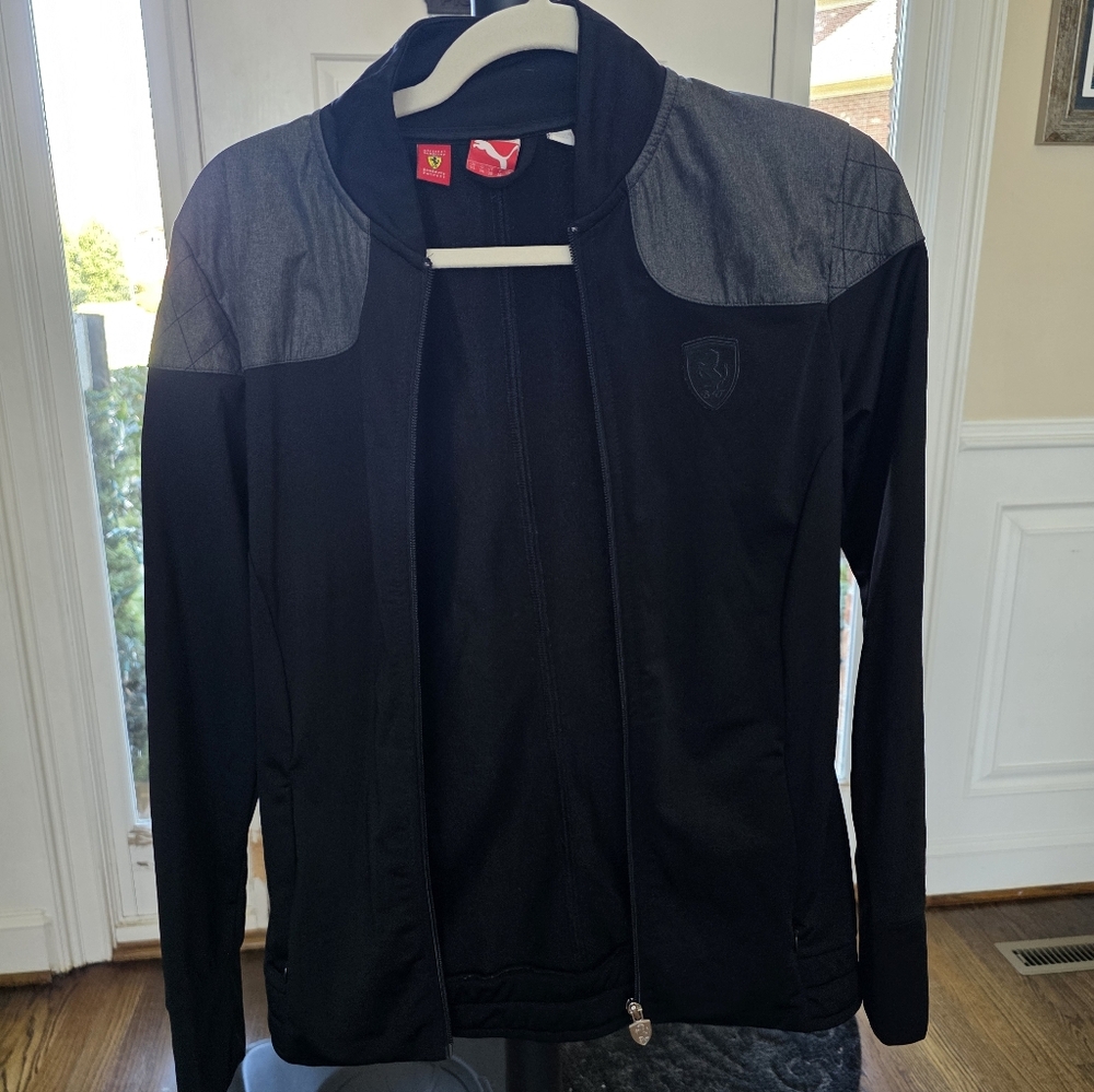 Puma Black Zip Ferrari Jacket Womens Xs